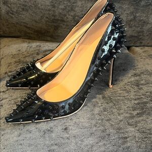 Black Studded Women's Heels